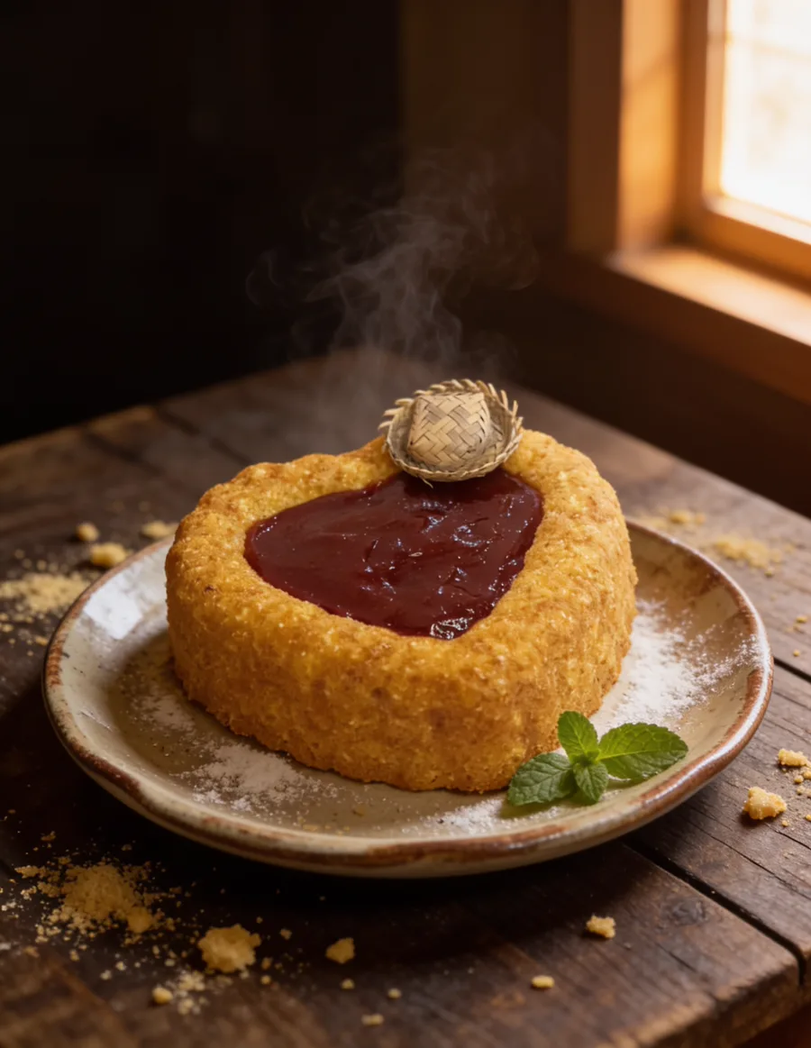Bolo de fubá com goiabada